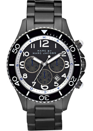 Buy Shop Marc Jacobs Rock Chronograph Limited Edition Gray Dial Gray Steel Strap Watch for Women - MBM5025 USA Online