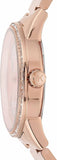 Michael Kors Ritz Analog Crystals Silver Dial Rose Gold Steel Strap Watch for Women - MK6863