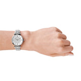 Buy Shop Emporio Armani Gianni T Bar White Crystal Pave Dial Silver Stainless Steel Strap Watch For Women - AR1925 USA Online
