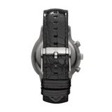 Buy Shop Emporio Armani Renato Chronograph Black Dial Black Leather Strap Watch For Men - AR2447 USA Online