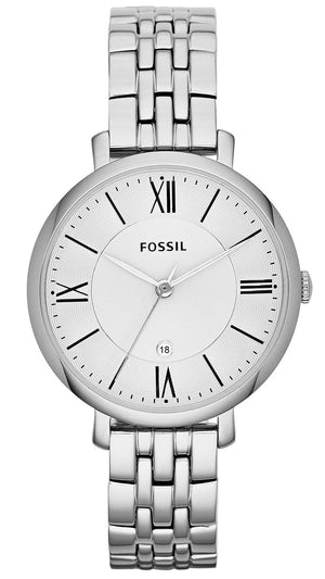 Buy Shop Fossil Jacqueline White Dial Silver Steel Strap Watch for Women - ES3433 USA Online
