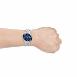 Buy Shop Fossil Everett Chronograph Blue Dial Silver Steel Strap Watch for Men - FS5795 USA Online