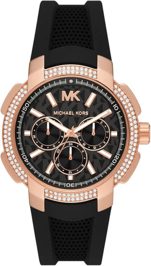 Buy Shop Michael Kors Sydney Pave Black Dial Black Silicone Strap Watch for Women - MK7245 USA Online