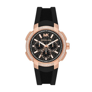 Buy Shop Michael Kors Sydney Pave Black Dial Black Silicone Strap Watch for Women - MK7245 USA Online