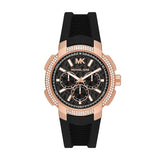 Buy Shop Michael Kors Sydney Pave Black Dial Black Silicone Strap Watch for Women - MK7245 USA Online