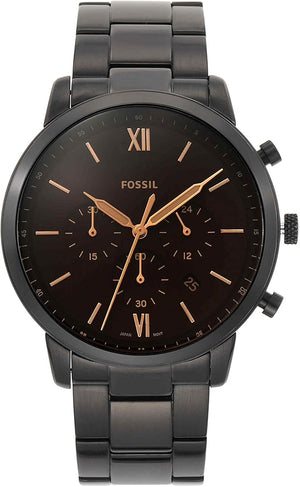 Buy Shop Fossil Neutra Chronograph Black Dial Black Steel Strap Watch for Men - FS5525 USA Online