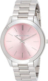 Buy Shop Michael Kors Slim Runway Quartz Pink Dial Silver Steel Strap Watch For Women - MK3380 USA Online
