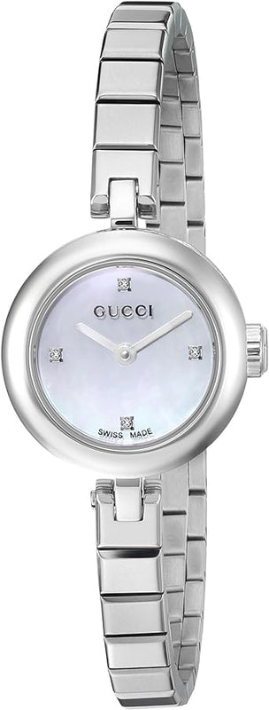 Buy Shop Gucci Diamantissima Quartz Diamonds White Dial Silver Steel Strap Watch For Women - YA141503 USA Online