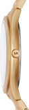 Buy Shop Michael Kors Slim Runway Quartz Gold Dial Gold Steel Strap Watch For Women - MK4501 USA Online