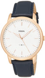 Buy Shop Fossil The Minimalist Slim White Dial Blue Leather Strap Watch for Men - FS5371 USA Online