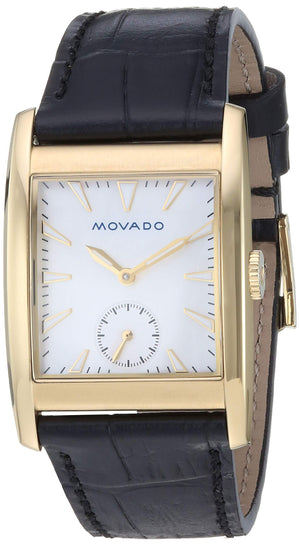 Buy Shop Movado Heritage Mother of Pearl White Dial Black Leather Strap Watch For Women - 3650050 USA Online