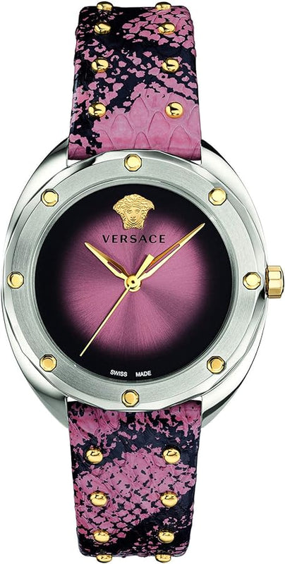 Buy Shop Versace Shadov Pink Dial Pink Leather Strap Watch for Women - VEBM00818 USA Online