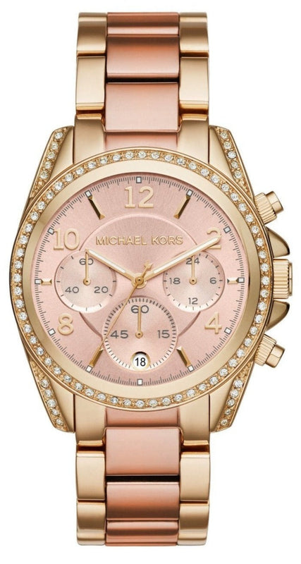 Buy Shop Michael Kors Blair Chronograph Rose Gold Dial Two Tone Steel Strap Watch for Women - MK6316 USA Online