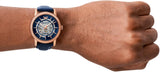 Buy Shop Emporio Armani Meccanico Automatic Blue Dial Blue Leather Strap Watch For Men - AR60050 USA Online