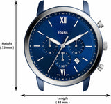 Buy Shop Fossil Neutra Chronograph Blue Dial Brown Leather Strap Watch for Men - FS5791 USA Online
