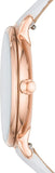 Buy Shop Fossil Jacqueline Quartz Mother of Pearl White Dial White Leather Strap Watch for Women - ES4579 USA Online