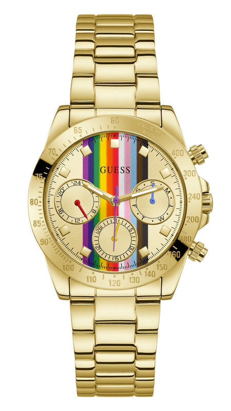 Buy Shop Guess Eclipse Multifunction Gold Dial Gold Steel Strap Watch for Women - GW0433L1 USA Online