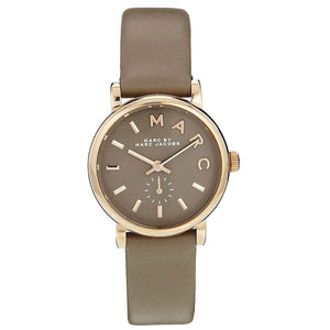 Buy Shop Marc Jacobs Baker Grey Dial Grey Leather Strap Watch for Women - MBM1318 USA Online