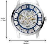 Buy Shop Fossil Townsman Automatic Skeleton Blue Dial Black Leather Strap Watch for Men - ME3200 USA Online