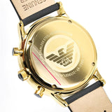 Buy Shop Emporio Armani Gianni Beige Dial Grey Leather Strap Watch For Men - AR0386 USA Online