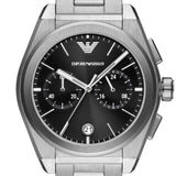Buy Shop Emporio Armani Federico Chronograph Black Dial Silver Steel Strap Watch For Men - AR11560 USA Online