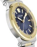 Versace Greca Quartz Blue Dial Silver Steel Strap Watch for Women - VEVH01120