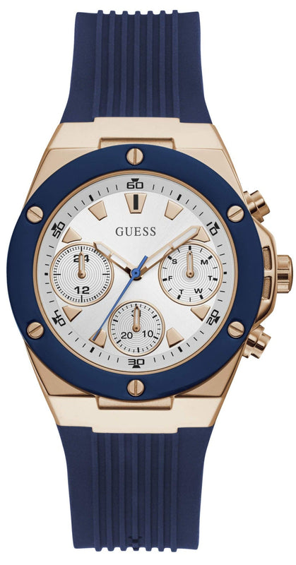 Buy Shop Guess Athena White Dial White Dial Blue Rubber Strap Watch For Women - GW0030L5 USA Online