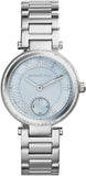 Buy Shop Michael Kors Skylar Quartz Blue Dial Silver Steel Strap Watch For Women - MK5988 USA Online