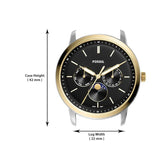 Buy Shop Fossil Neutra Moonphase Multifunction Black Dial Two Tone Steel Strap Watch for Men - FS5906 USA Online