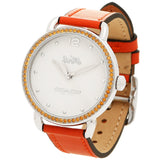 Buy Shop Coach Delancey White Dial Orange Leather Strap Watch for Women - 14502880 USA Online