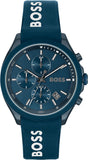 Hugo Boss Velocity Chronograph Blue Dial Blue Rubber Strap Watch For Men - 1514061