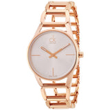 Buy Shop Calvin Klein Stately White Dial Rose Gold Steel Strap Watch for Women - K3G23626 USA Online