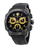 Buy Shop Versace Dylos Chronograph Black Dial Black Rubber Strap Watch for Men - VQC020015 USA Online