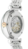 Buy Shop Emporio Armani Gianni T Bar Silver Skeleton Dial Two Tone Strap Watch For Women - AR1992 USA Online