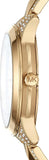Buy Shop Michael Kors Runway Mercer Crystals Silver Dial Gold Steel Strap Watch For Women - MK6715 USA Online