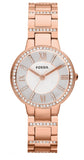 Buy Shop Fossil Virginia White Dial Rose Gold Steel Strap Watch for Women - ES3284 USA Online