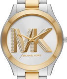 Buy Shop Michael Kors Slim Runway Three Hand Silver Dial Two Tone Steel Strap Watch For Women - MK4735 USA Online