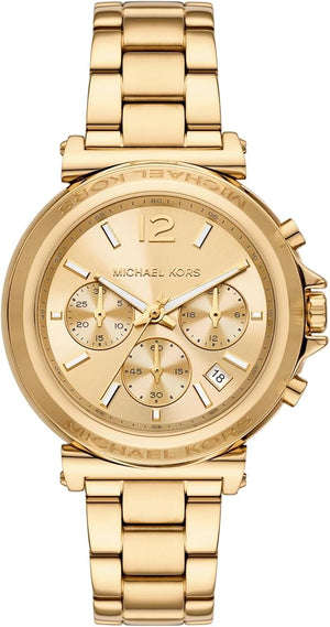 Buy Shop Michael Kors Maren Chronograph Gold Dial Gold Steel Strap Watch for Women - MK7493 USA Online