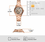 Buy Shop Fossil Rye Automatic Skeleton Rose Gold Dial Rose Gold Steel Strap Watch for Women - BQ3754 USA Online