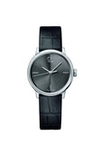 Calvin Klein Accent Black Dial Black Leather Strap Watch for Women  - K2Y2Y1C3