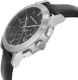 Burberry The City Grey Dial Black Leather Strap Watch for Men - BU9362