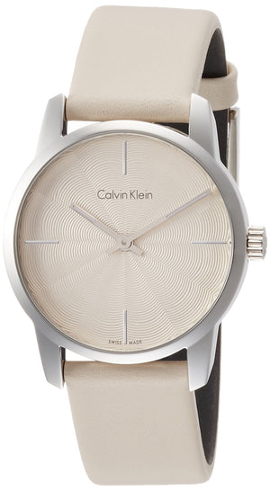 Buy Shop Calvin Klein City White Dial White Leather Strap Watch for Women - K2G231XH USA Online