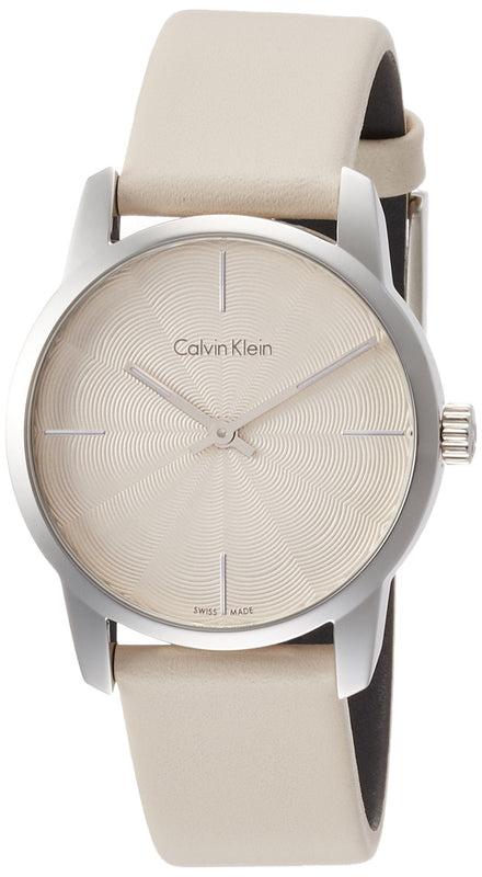 Buy Shop Calvin Klein City White Dial White Leather Strap Watch for Women - K2G231XH USA Online