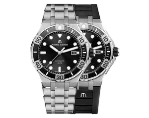 Buy Shop Maurice Lacroix Aikon Venturer Black Dial Silver Steel Strap Watch for Men - AI6058-SS002-330-1 USA Online