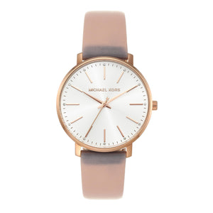 Buy Shop Michael Kors Pyper Quartz White Dial Pink Leather Strap Watch For Women - MK2741 USA Online