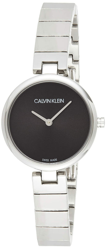 Buy Shop Calvin Klein Authentic Black Dial Silver Steel Strap Watch for Women - K8G23141 USA Online
