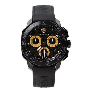 Buy Shop Versace Dylos Chronograph Black Dial Black Rubber Strap Watch for Men - VQC020015 USA Online