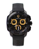 Buy Shop Versace Dylos Chronograph Black Dial Black Rubber Strap Watch for Men - VQC020015 USA Online