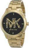 Buy Shop Michael Kors Runway Quartz Black Dial Gold Steel Strap Watch For Women - MK6682 USA Online