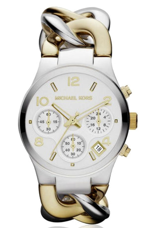 Buy Shop Michael Kors Runway White Dial Two Tone Steel Strap Watch for Women - MK3199 USA Online